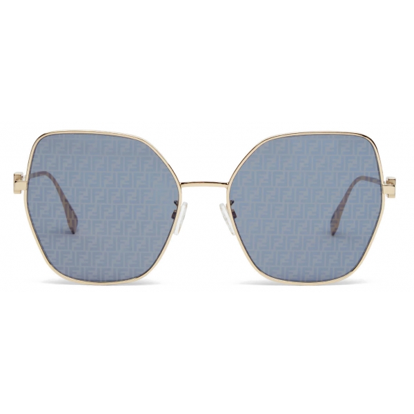 Fendi - Fendi Baguette - Oversize Cat-Eye Sunglasses - Gold Gray - Sunglasses - Fendi Eyewear