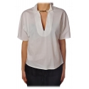 Liu Jo - Shirt with Gold Detail - White - Shirts - Made in Italy - Luxury Exclusive Collection