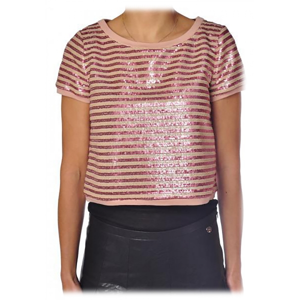 Liu Jo - T-Shirt con Paillettes - Rosa - Top - Made in Italy - Luxury Exclusive Collection