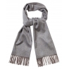 Viola Milano - Double Face 100% Zibellino Cashmere Scarf - Grey/Taupe - Handmade in Italy - Luxury Exclusive Collection
