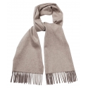 Viola Milano - Double Face 100% Zibellino Cashmere Scarf - Sand/Taupe - Handmade in Italy - Luxury Exclusive Collection