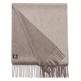 Viola Milano - Double Face 100% Zibellino Cashmere Scarf - Sand/Taupe - Handmade in Italy - Luxury Exclusive Collection