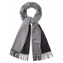 Viola Milano - Double Face 100% Zibellino Cashmere Scarf - Grey Mix - Handmade in Italy - Luxury Exclusive Collection