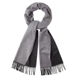 Viola Milano - Sciarpa Double Face 100% Zibellino Cashmere - Miscela Grigio - Handmade in Italy - Luxury Exclusive Collection