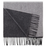 Viola Milano - Double Face 100% Zibellino Cashmere Scarf - Grey Mix - Handmade in Italy - Luxury Exclusive Collection