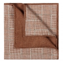 Viola Milano - DoubleFace Herringbone 100% Cashmere Pocket Square - Coffee Mix - Handmade in Italy - Luxury Exclusive Collection