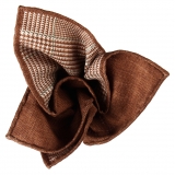 Viola Milano - DoubleFace Herringbone 100% Cashmere Pocket Square - Coffee Mix - Handmade in Italy - Luxury Exclusive Collection