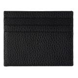 Viola Milano - Grain Leather Credit Card Holder - Black - Handmade in Italy - Luxury Exclusive Collection