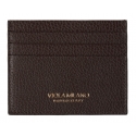 Viola Milano - Grain Leather Credit Card Holder - Brown - Handmade in Italy - Luxury Exclusive Collection