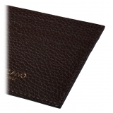 Viola Milano - Grain Leather Credit Card Holder - Brown - Handmade in Italy - Luxury Exclusive Collection