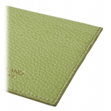 Viola Milano - Grain Leather Credit Card Holder - Lime - Handmade in Italy - Luxury Exclusive Collection