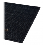 Viola Milano - Grain Leather Credit Card Holder - Navy - Handmade in Italy - Luxury Exclusive Collection