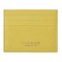 Viola Milano - Grain Leather Credit Card Holder - Yellow - Handmade in Italy - Luxury Exclusive Collection