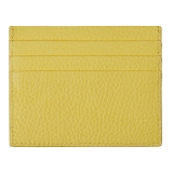 Viola Milano - Grain Leather Credit Card Holder - Yellow - Handmade in Italy - Luxury Exclusive Collection