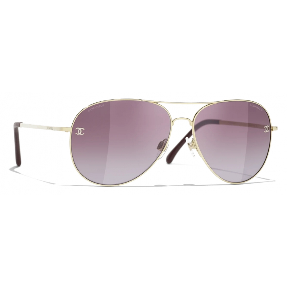 Chanel - Pilot Sunglasses - Silver Purple - Chanel Eyewear - Avvenice