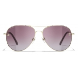 Chanel - Pilot Sunglasses - Gold Purple - Chanel Eyewear
