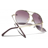 Chanel - Pilot Sunglasses - Gold Purple - Chanel Eyewear