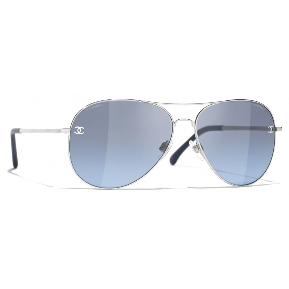 Chanel - Pilot Sunglasses - Silver Blue - Chanel Eyewear - Avvenice