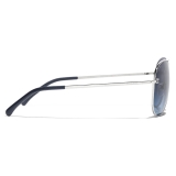 Chanel - Pilot Sunglasses - Silver Blue - Chanel Eyewear