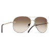 Chanel - Occhiali da Sole Pilota - Oro Marrone - Chanel Eyewear