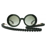 Chanel - Occhiali da Sole Rotondi - Verde Scuro Oro - Chanel Eyewear