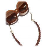 Chanel - Round Sunglasses - Brown Gold - Chanel Eyewear