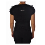 Liu Jo - Sweater with Ruffle Detail - Black - Knitwear - Made in Italy - Luxury Exclusive Collection