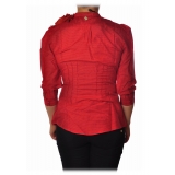Liu Jo - Camicia con Dettaglio Fiore in Tessuto - Rosso - Camicie - Made in Italy - Luxury Exclusive Collection