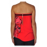 Liu Jo - Decolleté Top with Print - Red - Top - Made in Italy - Luxury Exclusive Collection