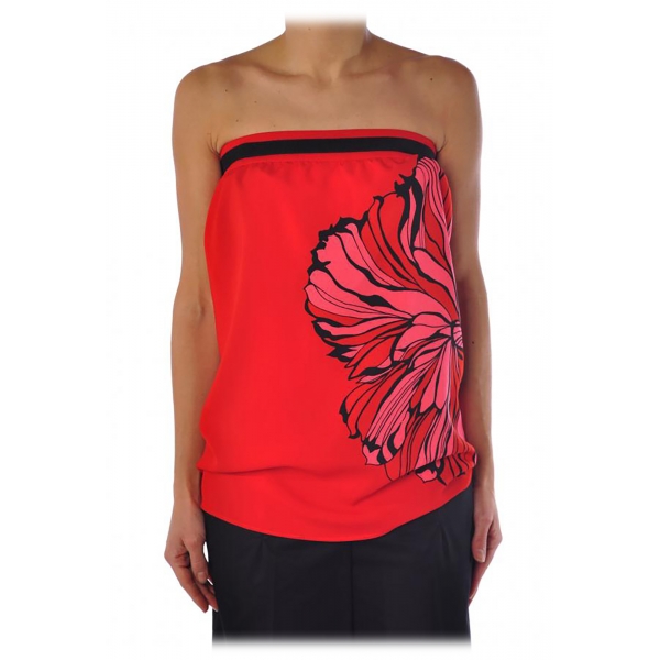Liu Jo - Decolleté Top with Print - Red - Top - Made in Italy - Luxury Exclusive Collection