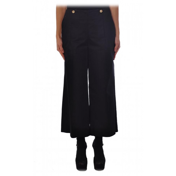 Liu Jo - Liu Jo - Bell Leg Pant with Jewel Buttons - Black - Trousers - Made in Italy - Luxury Exclusive Collection