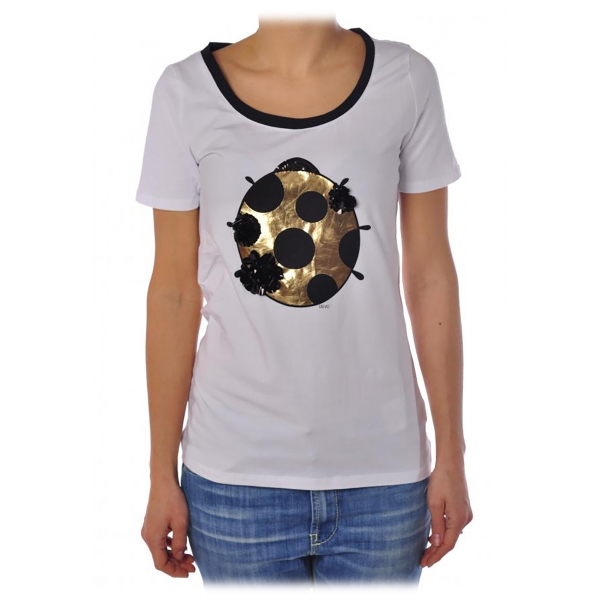 Liu Jo - T-Shirt con Stampa Coccinella - Bianco - T-Shirt - Made in Italy - Luxury Exclusive Collection