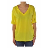 Liu Jo - Oversized V-neck T-Shirt - Yellow - T-Shirt - Made in Italy - Luxury Exclusive Collection