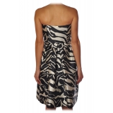Liu Jo - Zebra Patterned Dress - Black/White - Dress - Made in Italy - Luxury Exclusive Collection