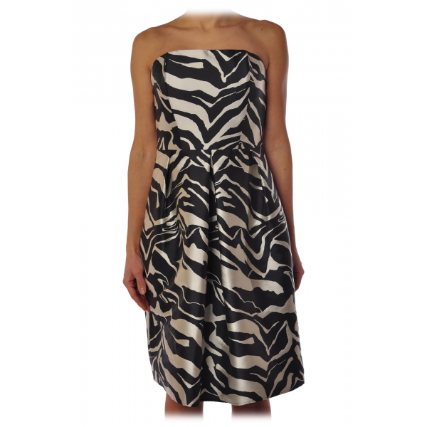 Liu Jo - Zebra Patterned Dress - Black/White - Dress - Made in Italy - Luxury Exclusive Collection