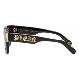 Philipp Plein - Occhiali da Sole Squadrati - Nero Oro - Occhiali da Sole - Philipp Plein Eyewear