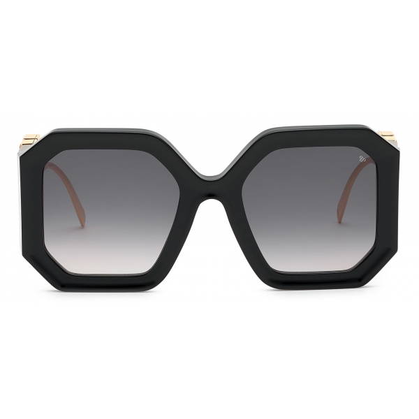Philipp Plein - Square Oversize Plein Diva Sunglasses - Black Gold - Sunglasses - Philipp Plein Eyewear
