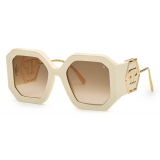 Philipp Plein - Square Oversize Plein Diva Sunglasses - Ivory - Sunglasses - Philipp Plein Eyewear