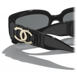 Chanel - Occhiali da Sole Rettangolari - Nero Grigio - Chanel Eyewear