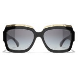 Chanel - Square Sunglasses - Black Gold Gray Gradient - Chanel Eyewear
