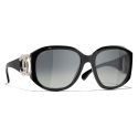 Chanel - Occhiali da Sole Quadrati - Nero Grigio Sfumate - Chanel Eyewear