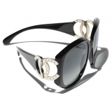 Chanel - Occhiali da Sole Quadrati - Nero Grigio Sfumate - Chanel Eyewear