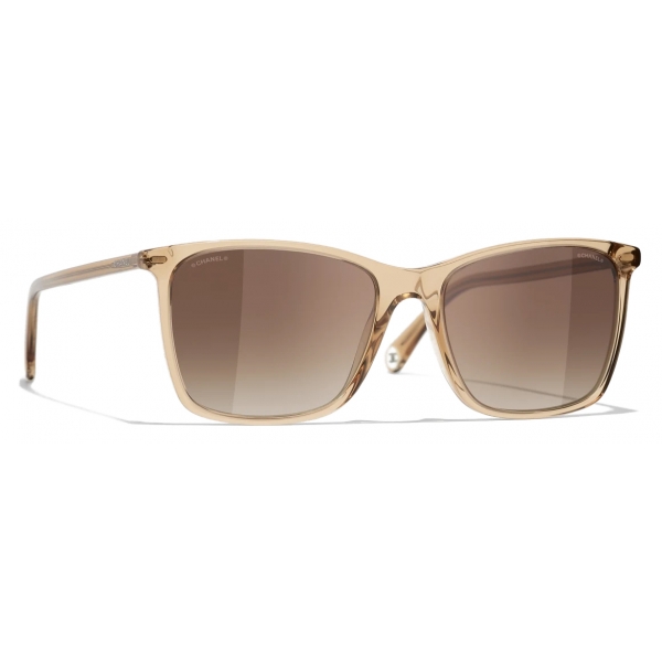 Chanel - Square Sunglasses - Transparent Yellow Brown Gradient - Chanel Eyewear