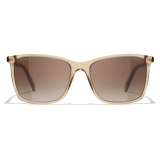 Chanel - Square Sunglasses - Transparent Yellow Brown Gradient - Chanel Eyewear