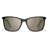 Chanel - Occhiali da Sole Quadrati - Nero Beige Marrone - Chanel Eyewear