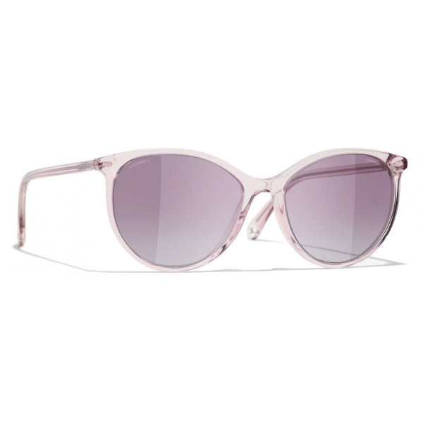 Chanel - Pantos Sunglasses - Transparent Pink Burgundy Gradient - Chanel Eyewear