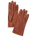 Viola Milano - Luxury Unlined Hand-Sewn Real Genuine Peccary Gloves - Camel - Handmade in Italy - Luxury Exclusive Collection