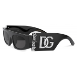 Dolce & Gabbana - DG Crossed Sunglasses - Black Dark Grey - Dolce & Gabbana Eyewear