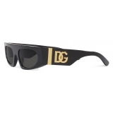 Dolce & Gabbana - DG Crossed Sunglasses - Black Dark Grey - Dolce & Gabbana Eyewear