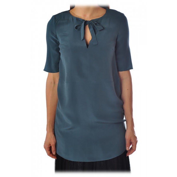 Liu Jo - Tunic with Bow Detail - Blue - Top - Made in Italy - Luxury Exclusive Collection